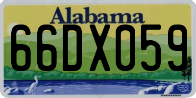 AL license plate 66DX059