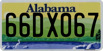 AL license plate 66DX067