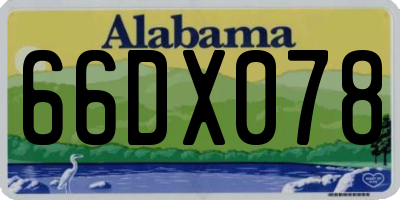 AL license plate 66DX078