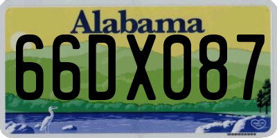 AL license plate 66DX087