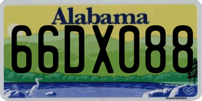 AL license plate 66DX088