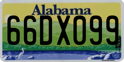 AL license plate 66DX099