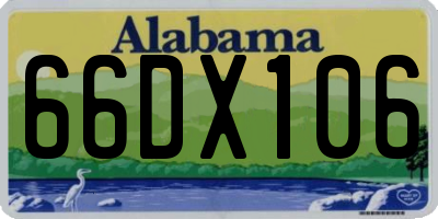 AL license plate 66DX106