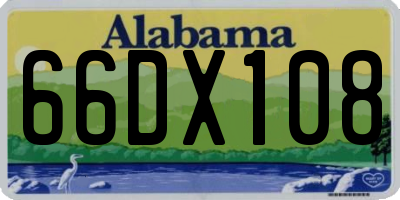AL license plate 66DX108