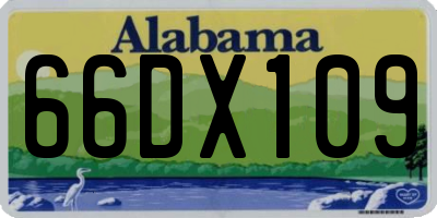 AL license plate 66DX109