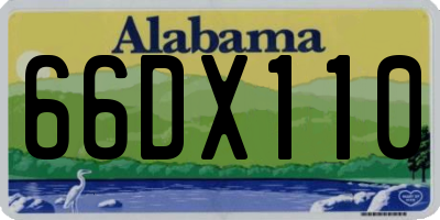 AL license plate 66DX110
