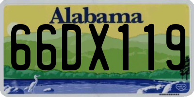 AL license plate 66DX119
