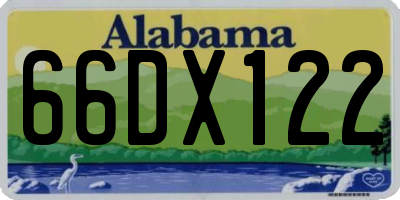 AL license plate 66DX122