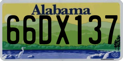 AL license plate 66DX137
