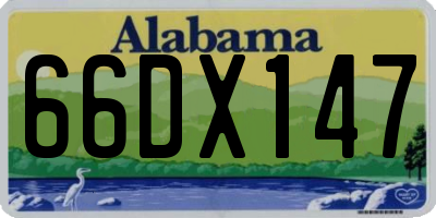 AL license plate 66DX147