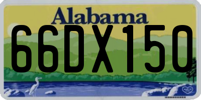 AL license plate 66DX150