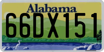 AL license plate 66DX151