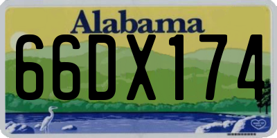 AL license plate 66DX174