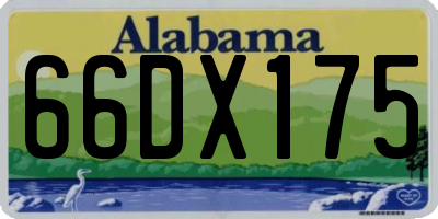 AL license plate 66DX175
