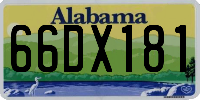 AL license plate 66DX181