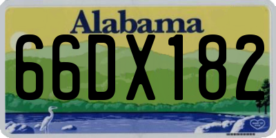 AL license plate 66DX182