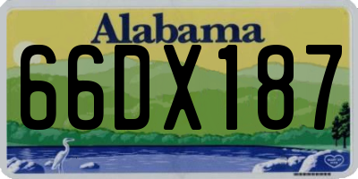 AL license plate 66DX187