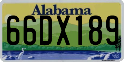 AL license plate 66DX189
