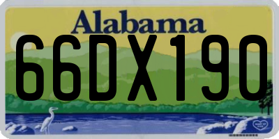 AL license plate 66DX190
