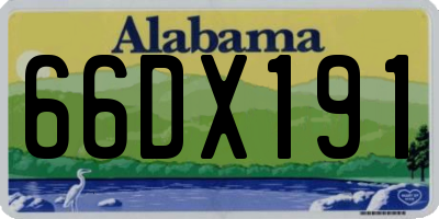 AL license plate 66DX191