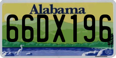 AL license plate 66DX196