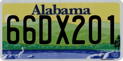 AL license plate 66DX201