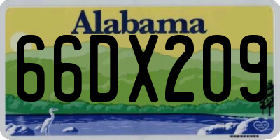 AL license plate 66DX209