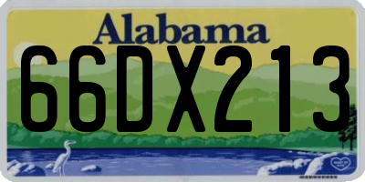 AL license plate 66DX213