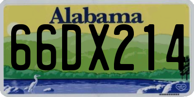 AL license plate 66DX214