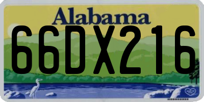 AL license plate 66DX216