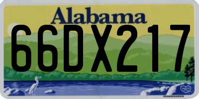 AL license plate 66DX217