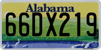 AL license plate 66DX219
