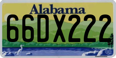AL license plate 66DX222