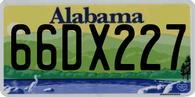 AL license plate 66DX227