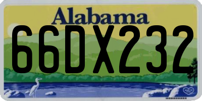AL license plate 66DX232