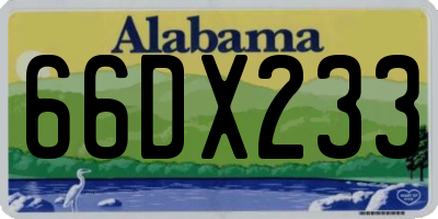 AL license plate 66DX233