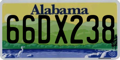 AL license plate 66DX238