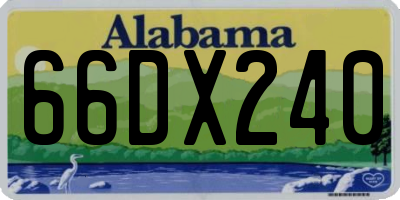 AL license plate 66DX240