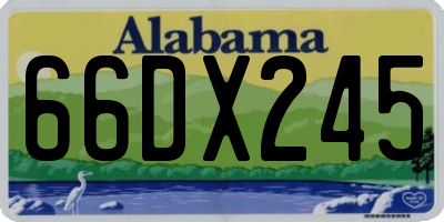 AL license plate 66DX245