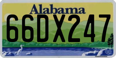 AL license plate 66DX247