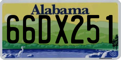 AL license plate 66DX251