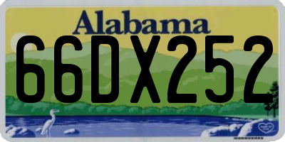 AL license plate 66DX252