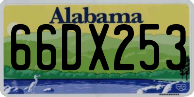 AL license plate 66DX253