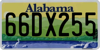 AL license plate 66DX255