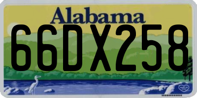 AL license plate 66DX258