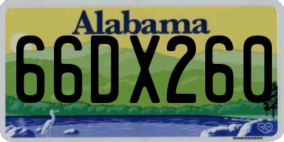 AL license plate 66DX260