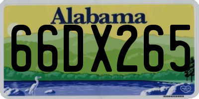 AL license plate 66DX265