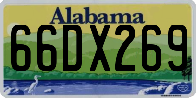 AL license plate 66DX269