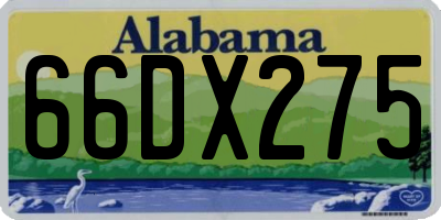 AL license plate 66DX275