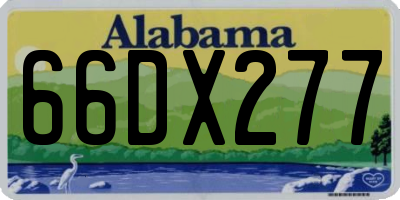 AL license plate 66DX277